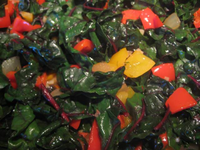 Chard, Red & Yellow Bell Peppers